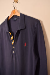 Polo Ralph Lauren Sport Vintage Long Sleeve Woman Polo Shirt (L)