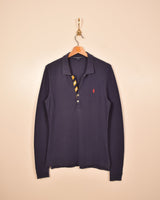 Polo Ralph Lauren Sport Vintage Long Sleeve Woman Polo Shirt (L)