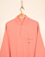 Burberry Vintage Long Sleeve Polo Shirt (M)