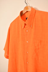 Burberry Vintage Linen Short Sleeve Shirt (XL)