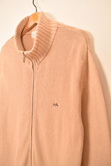 Thomas Burberry Vintage Knitted Zip Sweater (XL)
